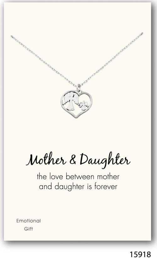 Two angels mother daughter silver pendant